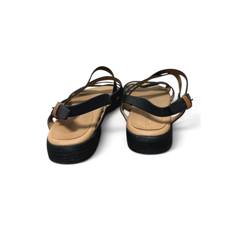 Gentle Souls Women’s Black Leather Strappy Flat Sandals Size 10 - Picture 4 of 11
